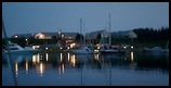 Picture of St. Peters marina at dusk.